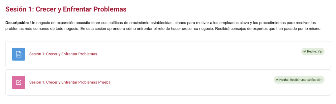 Como puedo ver mi progreso en el curso de MOBI
